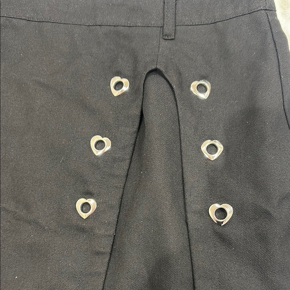 Hot Topic Black Skirt with Silver Heart Accents- large - Picture 2 of 7